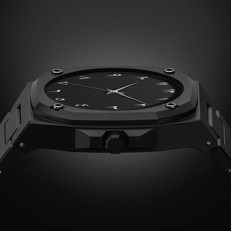 Éclipse Noire – L’Élégance du Temps  Noir Royal – Montre Élégante & Moderne