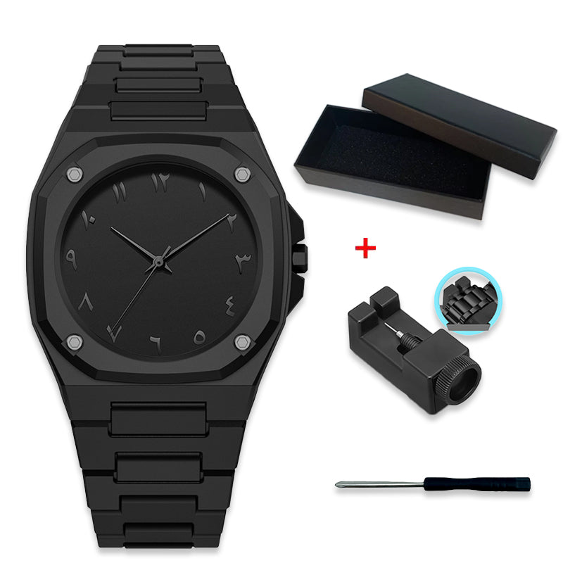 Éclipse Noire – L’Élégance du Temps  Noir Royal – Montre Élégante & Moderne